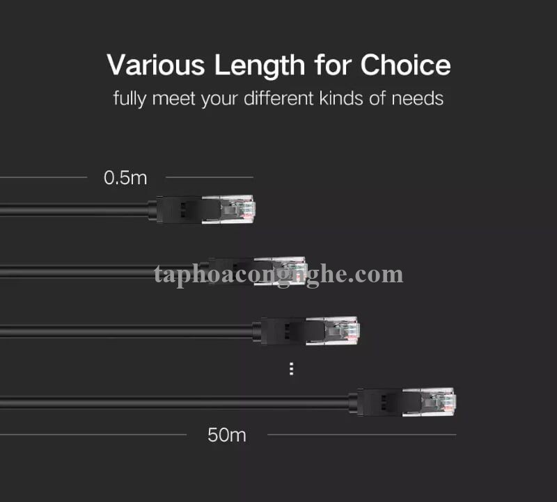 Ugreen 20164 10M màu Đen Cáp mạng LAN CAT6 UTP NW102 30020164